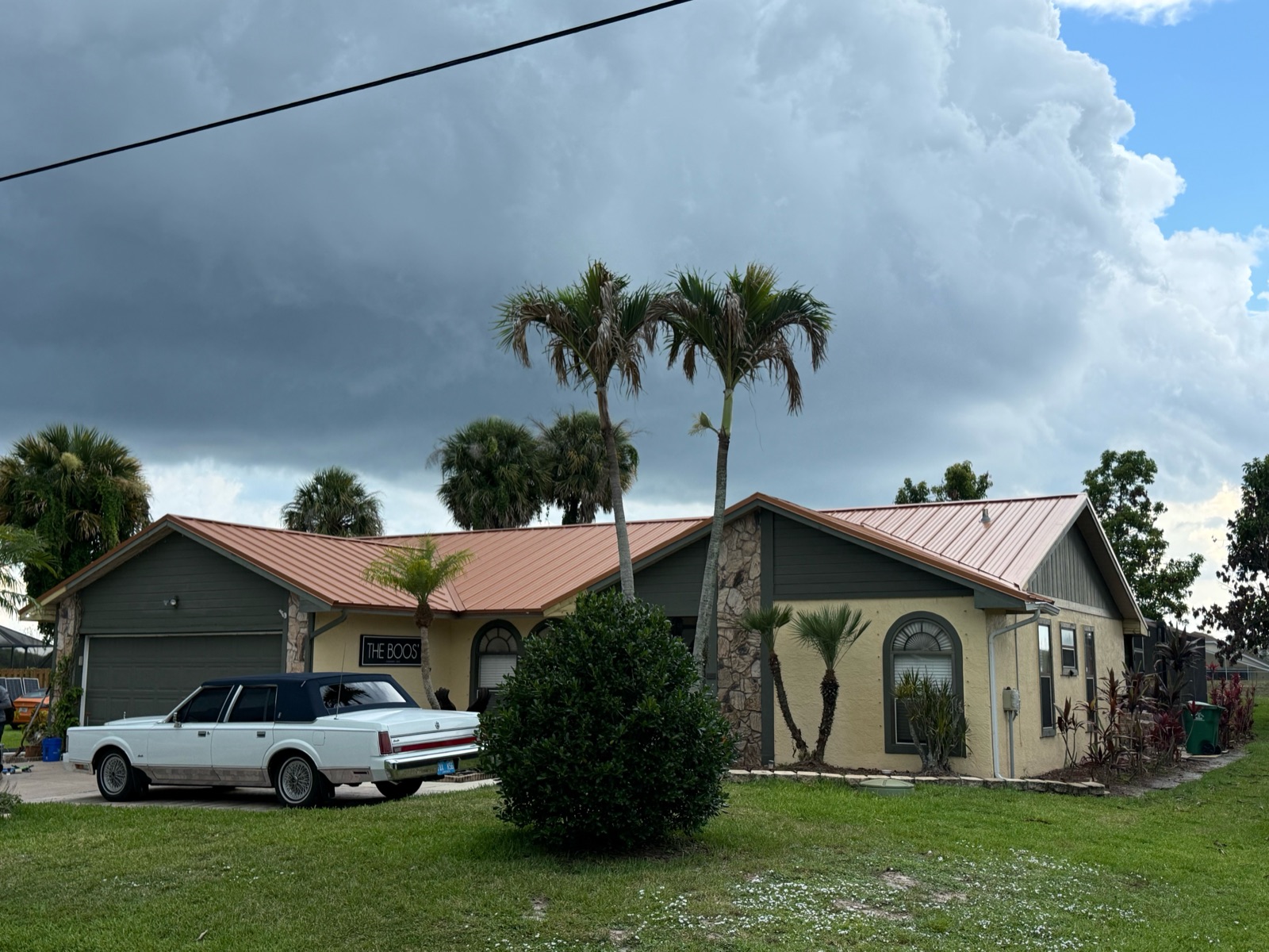 Home with completed new metal roof